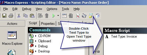 Open Text Type Window