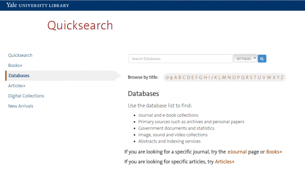 Searching Databases with Quicksearch