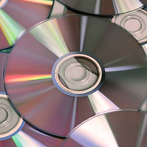 A pile of CD-Rom facing up  
