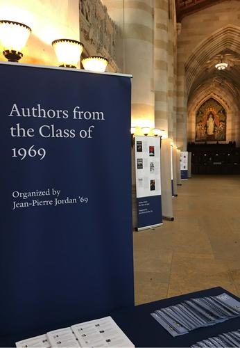 Authors from the Class of 1969 exhibit poster in the nave