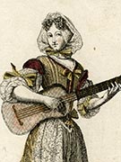 Woman playing the lute