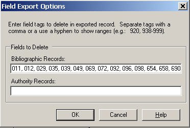 OCLC fields to delete