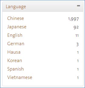 Quicksearch Language Menu