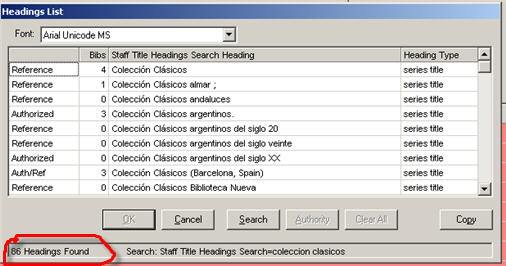 Headings List Coleccion Clasicos