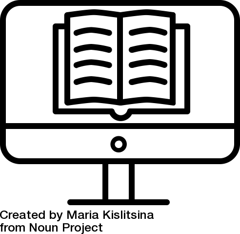 computer screen showing an open book