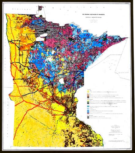 map of White Earth and Red Lake and railway lines completed in Minnesota in 1890.