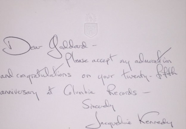 Letter from Jackie Kennedy