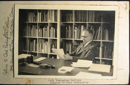 Photo of Rollins from Carl Purington Rollins Papers, Robert B. Haas Family Arts Library