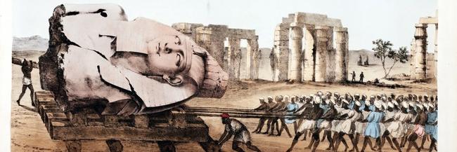 Moving Memnon's head Moving Memnon's head