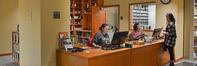 Music Library Circulation Desk. Photographer: Mike Marsland