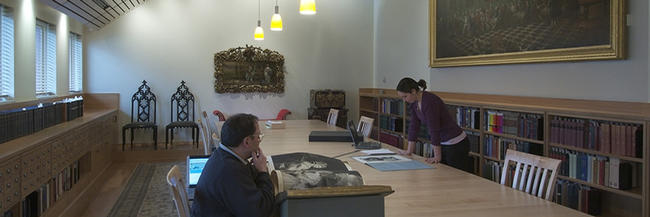 The reading room in the Lewis Walpole Library