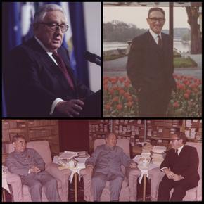 Collage of images of Dr. Henry A. Kissinger highlighting his career