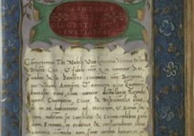 illuminated page from 16th century Italian Law book
