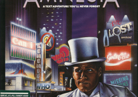 Amnesia game cover man in top hat with cityscape behind