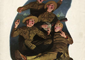 Over There sheet music front cover, with illustration by Norman Rockwell
