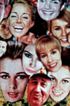 collage of women's faces from a Frank Mouris animated film