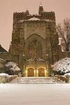 Sterling Memorial Libray in the snow