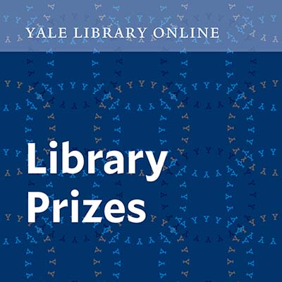 Graphic with text reading Yale Library Online Library Prizes